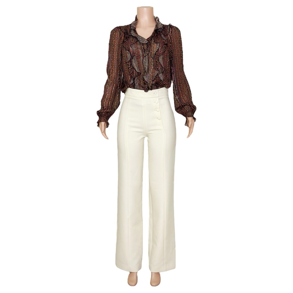 Sezane Black Floral Ruffled Wrap Blouse - Picture 5 of 12